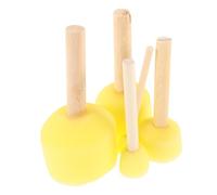 Uonlytech 5pezzi Spugne Artistiche per Ceramica Strumenti per Scolpire Argilla Durevole Mattarello in Legno Spugna Didattica Kit Fai da Te per Dipingere Dita Mattarello in Argilla