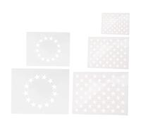 Uonlytech 5pezzi Stencil Modello di Stella per Aerografo Stencil per Pittura su Legno Modelli di Forma di Stella Bandiera Americana per Pittura su Legno