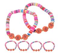Uonlytech 6 pezzi Braccialetti Basket con Elementi Colorati Accessori Sportivi Resistenti e Confortevoli Gioielli Motivazionali per Squadre e Feste Sportive