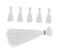Uonlytech 6 Pezzi Parrucca Parrucche Decorative per Bambole Trama di delle Bambole Parrucche finte per Bambole Accessori per delle Bambole Filo ad Alta Temperatura Bianca