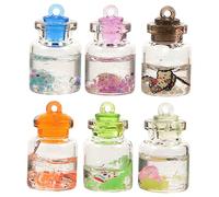 Uonlytech 6 Pezzi Resin Bottle Charms For Jewelry Making Small Pendants For Necklaces And Bracelets Creative Diy Resin Bottle Bracelet And Earring Accessories