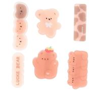 Uonlytech 6 Pinze per Chioma Donna in Acrilico a Forma di Orso Cartoon, Accessori Moda Comodi e Facili da Usare, per Fidanzamenti e Momenti Speciali Stile Casuale