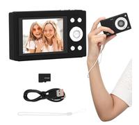 Uonlytech 64gb Fotocamera Digitale Compatta con Zoom e Memoria da Design Retrò Nero per Viaggi e Scatti Easy per Adolescenti e Principianti