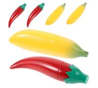 Uonlytech 6Pezzi Contenitori Forma Frutta per Immagazzinaggio Aghi e Piccoli Tubetti Simulazione Banana e Peperone per Strumenti da Cucito e Accessori Fai