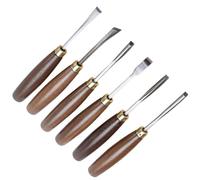 Uonlytech 6pezzi Kit Da Scalpelli Per Intaglio Del Legno Utensili Manuali Per Scultura Sgorbie in Acciaio Al Manganese Set Di Attrezzi Per Falegnami Manici in Legno Lucidato Per Stabilità e