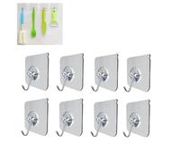 Uonlytech 8 Pezzi Ganci Adesivi Impermeabili Trasparenti Pvc, senza Chiodi | Riutilizzabili e Riposizionabili, Quasi Invisibili, per Cucina e Outdoor, per Cappotto e Asciugamano
