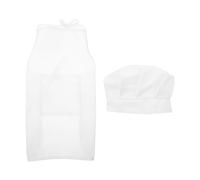 Uonlytech Accessori per Fotografia Ragazzo Ragazza Set Cappello da Cuoco Bianco Taglia S Grembiule per Maschi Abbigliamento Chef per Foto e Uso Quotidiano
