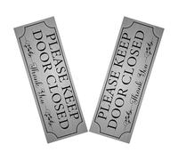 Uonlytech Adesivi Murali per Porte Bagno e Ripostiglio 2 Pezzi in Pvc Nero, Promemoria Elegante per Mantenere la Porta Chiusa, Facile da Applicare e Rimuovere