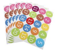 Uonlytech Adesivi Numerici Rotondi in Pvc Impermeabili, Set da 5 Fogli Numeri Colorati Autoadesivi per Decorazione e Apprendimento Precoce, Etichette Multiuso per Ufficio e Scuola