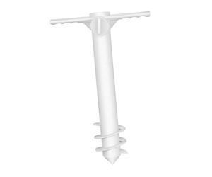 Uonlytech Ancoraggio per Ombrellone da Spiaggia in Plastico Bianco Vite Facile da Montare per Sabbia e Terreno Sciolto Protezione Contro Vento