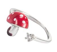 Uonlytech Anello Aperto Regolabile Donna con Charm Fungo Leggero e Resistente in Lega Gioielli Estetici per Ragazze Teen Regalo Simpatico e Moda