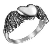 Uonlytech Anello Cuore Donna in Lega Anello da Dito Personalizzato d Angelo Decorazione Leggera e Comoda per Ogni Giorno e Feste