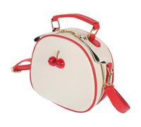 Uonlytech Borsa a Tracolla Donna in Pelle PU Decorazione Ciliegia Tracolla Regolabile Colore Beige e Rosso Borsa Estiva per Adolescenti e Adulti Resistente e Sicura Contro i Tagli per