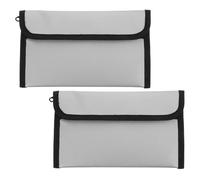 Uonlytech Borsa Portadocumenti Ignifuga Cerniera Organizer da Viaggio Resistente per File Importanti e Passaporti Set 2 Pezzi Grigio per Protezione Documenti e Contanti