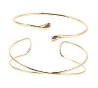 Uonlytech Bracciale a Manetta Regolabile da Donna Set 2 Pezzi, Bracciale Largo in Metallo Dorato Minimalista, Polsino Aperto Leggero per Parte Superiore del Braccio, Accessori Moda per
