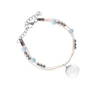 Uonlytech Bracciale Fiore Immortale Fiori Secchi Conservati Bracciale Intrecciato Fatto a Mano in Vetro Perline Braccialetto da Donna Elegante e Confortevole per Uso Quotidiano
