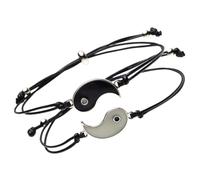 Uonlytech Braccialetti di Coppia Yin Yang che Si Illuminano al Buio Braccialetti Abbinati Ciondoli Tai Chi Regolabili Bracciali dell'Amicizia Intrecciati per lui e per Lei Regalo per