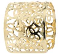 Uonlytech Braccialetto da Donna Rigido Dorato a Fascia Larga Design Geometrico Traforato Bracciale Cavo Regolabile e Leggero per Uso Quotidiano Lavoro e Feste Gioielli da Polso Moda