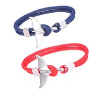Uonlytech Braccialetto Paracord a Coda di Balena 2 Pezzi per Uomo e Donna Catena in Corda di Sopravvivenza Resistente Stile Nautico Casual Regalo per Familiari e Amici Uso Quotidiano e