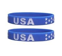 Uonlytech Braccialetto per 4 Luglio in Silicone Bandiera Americana Blu, Comodo da Indossare Accessorio Patriottico per Souvenir e Partite Internazionali