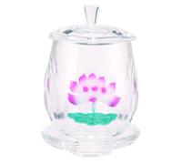 Uonlytech Calice di Offerta Buddhista in Vetro, Stile Retrò per Altare | Bordo Liscio, Superficie Lucida, Angoli Arrotondati senza Sbavature, per Statue di Buddha e Tavoli da Tè