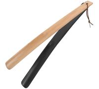 Uonlytech Calzascarpe lungo 38 CM in legno e pelle 2 pezzi | Impugnatura ergonomica, bordi lisci, si infila facilmente nella scarpa, portatile da viaggio per anziani e gestanti