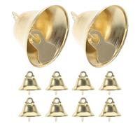 Uonlytech Campanelle Natalizie Suono Allegro 10 Pezzi da 2,1cm e Metallo Oro per Decorazioni da Appendere per Albero di Natale e Porta, Perfette per Feste e Fai da Te per Feste Fai da Te