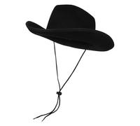 Uonlytech Cappello da Cowboy Nero Regolabile Unisex in Stile Western Leggero per Feste e Uso Quotidiano