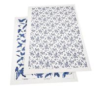 Uonlytech Carta da Trasferimento per Ceramica e Argilla Smalto sotto Smalto, Decalcomania Tradizionale per Decorazioni Fai da Te, 2 Fogli Resistenti per Cottura Ad Alta Temperatura