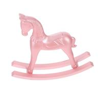 Uonlytech Cavallo Giocattolo in Miniatura Dondolo Ornamento Da Tavolo in Legno Scintillante Statuina Decorativa Di Cavallo Artigianale Per Cameretta Ragazzo Ragazza Ragazza e Ufficio