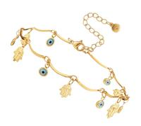 Uonlytech Cavigliera Donna in Oro Amuleto Occhio Malocchio, Bracciale alla Caviglia Regolabile Leggero e Delicato, Gioielli Estivi Minimalisti per Ragazze e Donne Giovani