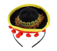 Uonlytech Cerchietto Chioma Mini Cappello Messicano Nero Non Deformabile e Non Sbiadente per Feste di Carnevale e Party a Tema Accessori Creativi