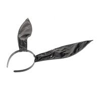Uonlytech Cerchietto Orecchie da Coniglio in Pelle Nera, Fascia per Chioma da Festa e Cosplay, Accessorio per Costume da Coniglietta per Donne, per Halloween e Pasqua