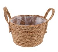 Uonlytech Cesto Intrecciato per Piante Domestiche 20 CM Portaoggetti in Materiale Sicuro e Multiuso Cestino Decorativo per Fiori Piante Grasse e Conservazione Casa