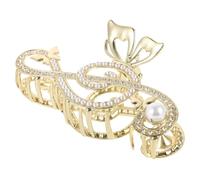 Uonlytech Clip per Chioma a Forma di Nota Musicale Farfalla in Lega di Zinco Color Oro, Fermaglio Elegante e Resistente Adatto a Tutti i Tipi di Chioma