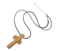 Uonlytech Collana Ciondolo a Croce in Legno Intagliato a Mano Cordino Religioso per Preghiera Accessorio Spirituale da Uomo e Donna per Celebrazioni Pasquali e Uso Quotidiano