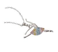 Uonlytech Collana da Donna Ciondolo Ballerina di Danza Classica in Cristallo e Pietre Colorate Gioiello Elegante per Bambine e Ragazze Accessorio Regalo per Abbinare Abiti Quotidiani e da