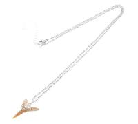 Uonlytech Collana Dente Squalo Uomo Donna in Metallo con Pendenti Fossili Artigianali Unici Stile Beachy Surf Vintage con Catena Resistente