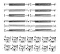 Uonlytech Connettori a Camme per Mobili e Bulloni Lunghi in Ferro, Collegamento Eccentrico Regolabile per Montaggio Pannelli Mobili e Cassetti, Set da 10 Pezzi per Organizzazione Armadi