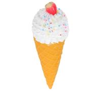 Uonlytech Cono Gelato Artificiale Bianco in Pvc Aspetto Realistico e Resistente allo Sbiadimento, Accessorio Fotografico per Esposizioni e Negozi di Dolci