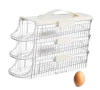 Uonlytech Contenitore Per Uova Su Ruote Vassoio Per Uova Strati Per Frigorifero Design Multistrato Colore Crema Elegante Per Cucina