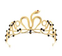 Uonlytech Corona Serpente Egiziana Strass Dorata per Sposa, Cerchietto da Matrimonio e Fascia Costume per Feste, Accessorio Chioma Donna e Ragazza per Compleanni e Halloween