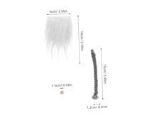 Uonlytech Creazione Piccolo Folletto con Barbe Finte Pretagliate in Pelliccia Sintetica Morbida Naso in Perla di Legno e Intrecci Bianchi e Grigi Forniture DIY per Decorazioni Natalizie e