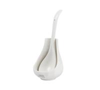 Uonlytech Cucchiaio da Minestra in Ceramica Bianca con Supporto Pratico per Uso Quotidiano e Conservazione Ordinata per Cucina e Casa