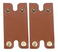 Uonlytech Custodia Protettiva per Rasoio Manuale in Pelle Marrone 2 Pezzi, Copri Testina Flessibile per Rasoi di Sicurezza, Accessori da Viaggio per Rasatura Uomo, Protezione Compatta