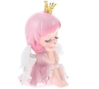 Uonlytech Decorazione per Torta Bambina Angelo Rosa in Resina Statuina Cake Topper Fatata per Compleanni e Feste Decorazioni per Torte di Compleanno per Bambine e Shower