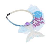 Uonlytech Fascia Capelli Sirena Bambina in Tulle Blu con Paillettes Accessorio Decorativo Leggero e Resistente per Feste e Party Tema Mare