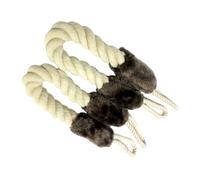 Uonlytech Fermaporta in Cotone Beige 2 Unitá Resistentel'Usura e Morso per Protezione e Sicurezza Maniglie e Attenzione Cani