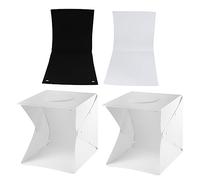 Uonlytech Foto Light Box Portatile con Softbox LED Sfondi Colorati Nero e Kit Fotografico per Gioielli e Piccoli Oggetti Illuminazione Morbida per Foto Professionali
