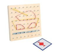 Uonlytech Geoboard in Legno con Piastra Unghie e Elastici ad Alta Elasticità Gioco Educativo Matematica per Età Prescolare Tavoletta Creativa per Forme e